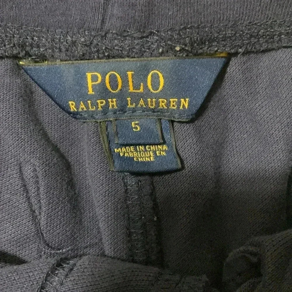 Boys Polo Ralph Lauren French Terry Drawstring Shorts Navy Blue Size 5 EUC - Picture 8 of 10